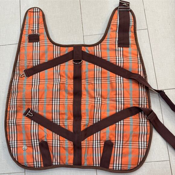 Canine Style Orange Plaid Horse Style Dog Blanket Size 24 - Picture 2 of 8